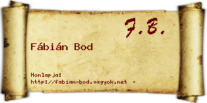 Fábián Bod névjegykártya